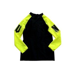 Nununu Surf's Up Rashguard in Black Hot Lime